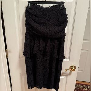 Donna Morgan nwt‎ Black Lace Mini Bodycon Strapless Dress